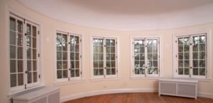 Living room casement windows